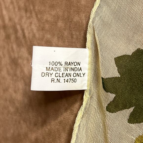 Vintage 90s Berkshire Floral Mesh Scarf Neckerchief Ascot Sheer Retro Mod Boho - Picture 6 of 7